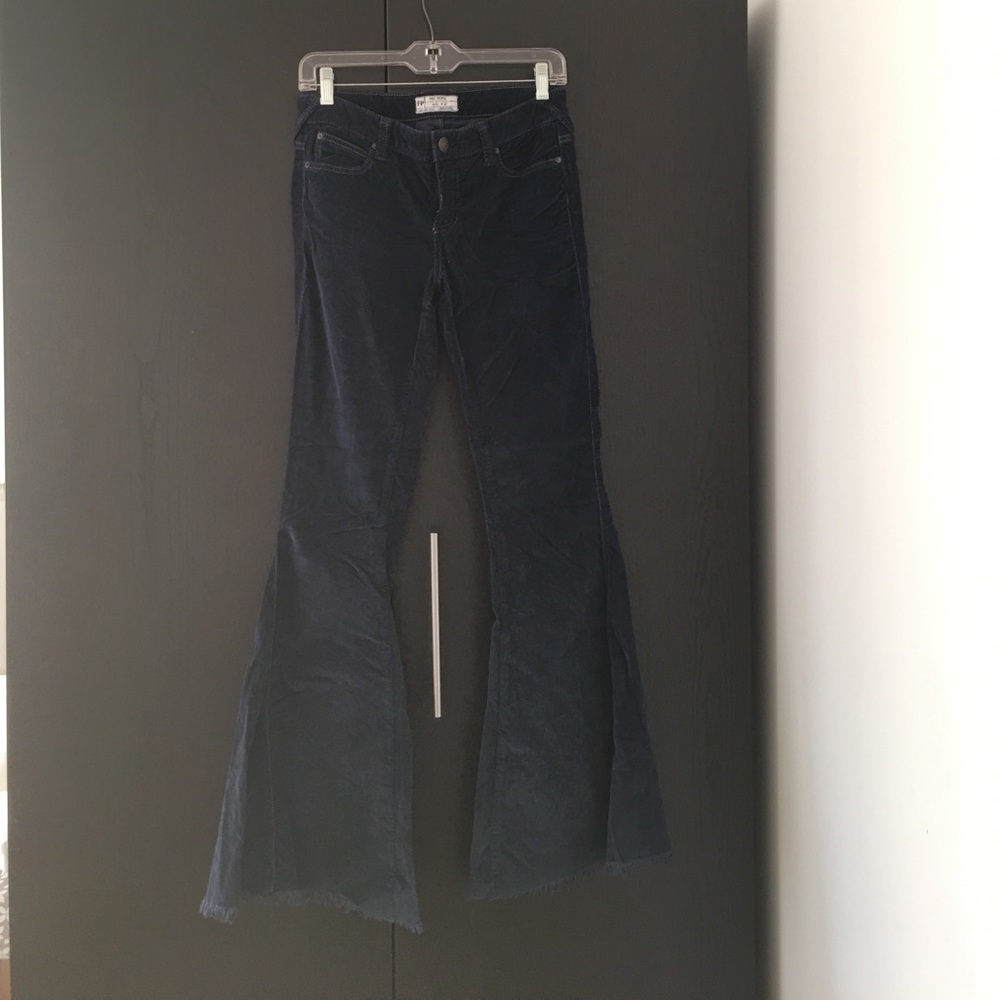 Free people indigo blue coord bell bottoms